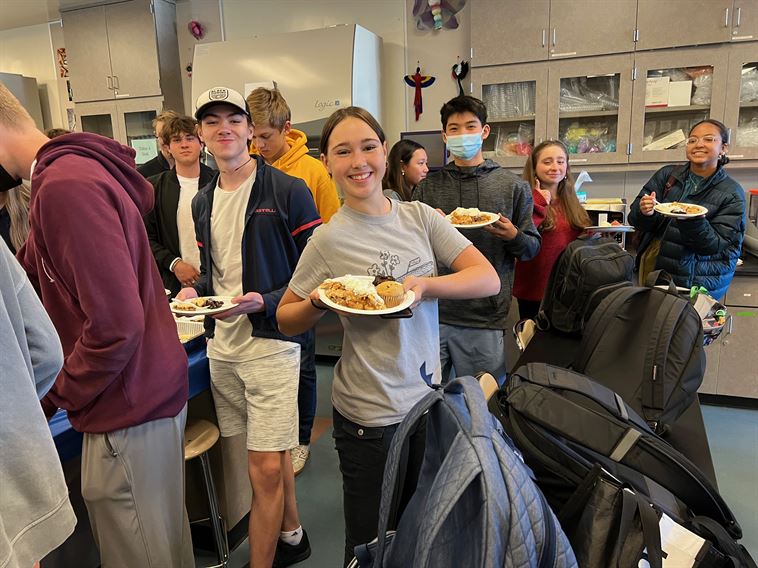 Students at Pie Feast